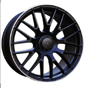 E.M MERCEDES STYLE 912 19x9,5 5x112 et35 Μ Α Υ Ρ Ο ΜΑΤΤ με KOKKINO Χειλος