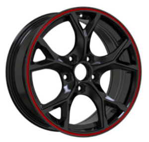 E.M HONDA STYLE 1314 18X8 5x114.3 ET38 ΜΑΥΡΟ ΚΟΚΚΙΝΗ ΓΡΑΜΜΗ