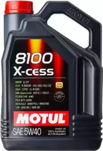 8100 X-cess 5W40 100% Synthetic SN A3/B4 4L