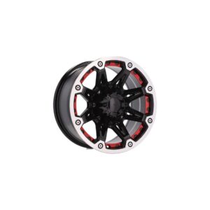 4x4 139 8x16 6x139.7 ET-12 Black Glossy Lip Red