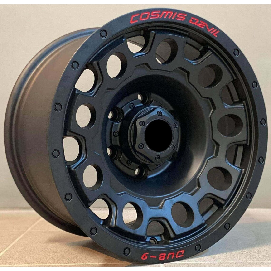 4x4 1534 9x16 6x139.7 ET0 Black Matt Milling Red