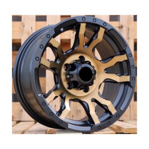 4x4 1820 7x15 5x114.3 ET10 Black Matt Gold