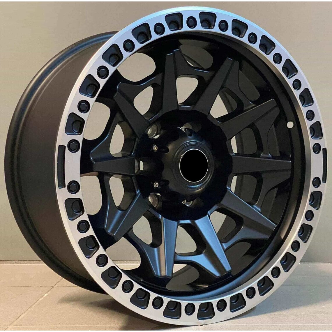 4x4 2174 9x18 6x114.3 ET-12 Black Matt Lip