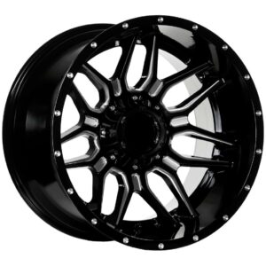 4x4 222 12x20 6x139.7 ET-44 Black Face Machined