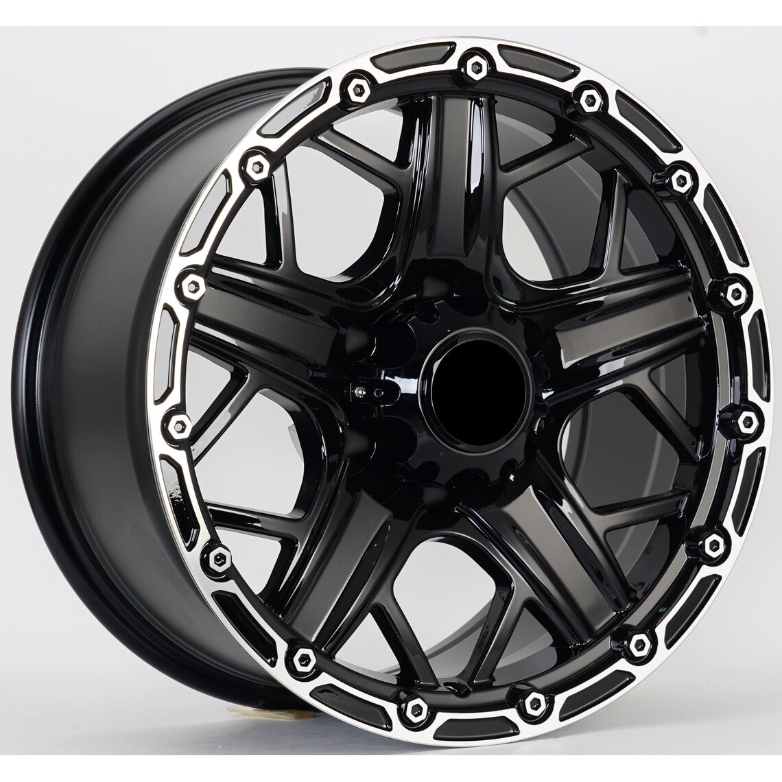 4x4 3812 7x15 5x114.3 ET-10 Black Glossy Lip
