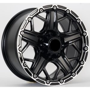 4x4 3812 9x17 6x114.3 ET0 Black Glossy Lip
