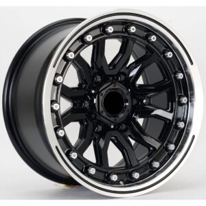 4x4 3840 8.5x16 6x114.3 ET-15 Black Glossy Lip