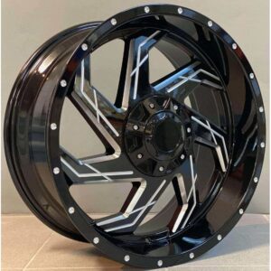 4x4 7046 9x20 6x135 ET-12 Black Glossy Lip