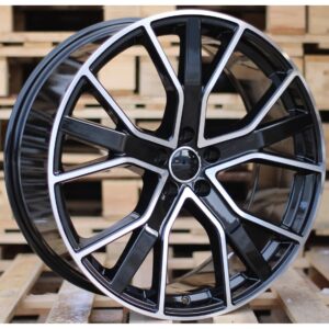 Audi Style 1332 9.5x22 5x112 ET30 Black Face Machined