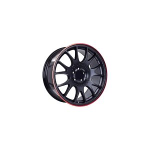 BBS Style 111 8x18 5x112 ET42 Black Matt Lip Red