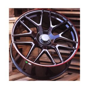 Mercedes Style 5318 10x23 5x130 ET33 Black Glossy Lip Red