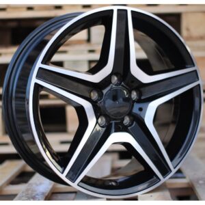 Mercedes Style 554 7.5x17 5x112 ET45 Black Face Machined