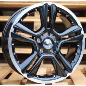 Mini Style 1292 7.5x18 5x112 ET52 Black Glossy Lip