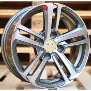 Peugeot Style 5017 6x15 4x108 ET20 Gun Metal Face Machined