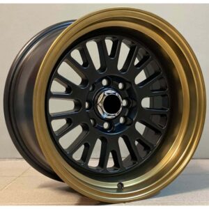 Racing 1616 8x15 4x100/114.3 ET0 Black Matt Lip Gold
