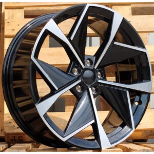 Skoda Style 5638 8x20 5x112 ET45 Black Face Machined