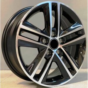 VW Style 218 6x15 5x100 ET40 Black Face Machined