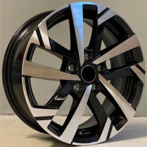 VW Style 276 6x15 5x100 ET40 Black Face Machined