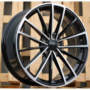 VW Style 383 8x19 5x112 ET45 Black Face Machined