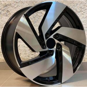 VW Style 5022 8x18 5x112 ET45 Black Face Machined