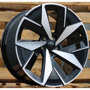 VW Style 5647 8x20 5x112 ET45 Black Face Machined