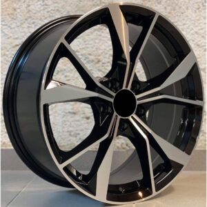 VW Style 5808 8x20 5x112 ET41 Black Face Machined