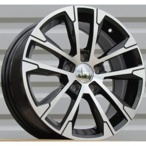 VW Style 73 7x16 5x112 ET42 Black Face Machined