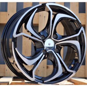 VW Style 980 5.5x14 5x100 ET40 Black Face Machined