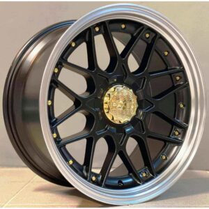 Haxer 25 8x18 5x120 ET30 Black Matt Lip Gold
