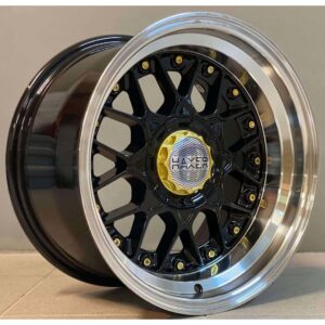 Haxer 25 9x16 4x100/114.3 ET10 Black Glossy Lip Gold