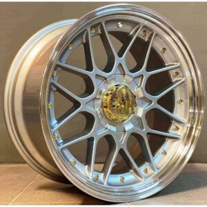 Haxer 25 9x18 5x112/120 ET35 Silver Lip Milling Gold