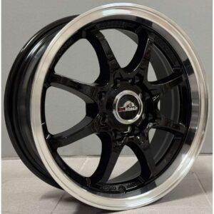 AG Wheels 3753 5.5x14 4x100|4x114.3 ET35 Black Glossy Lip