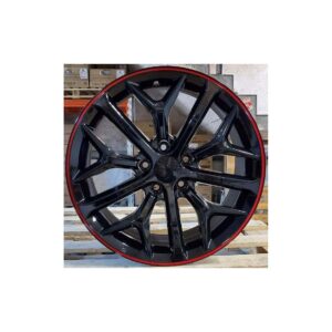 Honda Style 1394 8x18 5x114.3 ET45 Black Glossy Lip Red