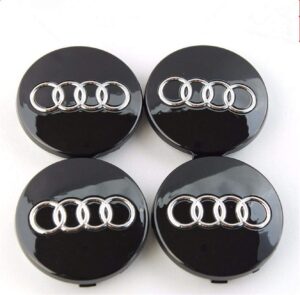 Καπάκια για ζάντες Τάπες κέντρου ζάντας Audi 60mm Μαύρο Σετ 4 τεμ