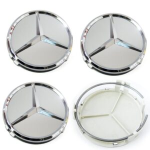Καπάκια για ζάντες Τάπες κέντρου ζάντας Mercedes Benz 75mm Ασημί Σετ 4 τεμ