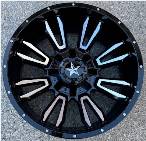 E.M REPLICA 4X4 32 20X10 6X139 ET-24 BLACK FACE MACHINED