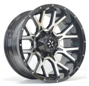 E.M REPLICA 4X4 875 20X10 6X114 ET-24 BLACK FACE MACHINED
