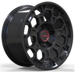 E.M REPLICA 4X4 7672 17X8 6X139 ET5 GLOSSY BLACK