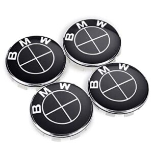 Καπάκια για ζάντες Τάπες κέντρου ζάντας BMW 68mm Total Black Σετ 4 τεμ