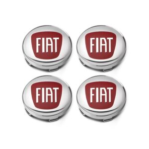 Καπάκια για ζάντες Τάπες κέντρου ζάντας FIAT 60mm 56mm Chrome Red  Σετ 4 τεμ