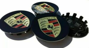 Καπάκια για ζάντες Τάπες κέντρου ζάντας Porsche Black 65mm 47mm 4τεμ