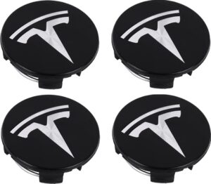 Καπάκια για ζάντες Τάπες κέντρου ζάντας Tesla 57mm Μαύρο 4 τεμ