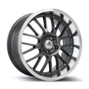 Reiven 8x18 5x112 ET35 66.45 Gun Metal Machined Lip